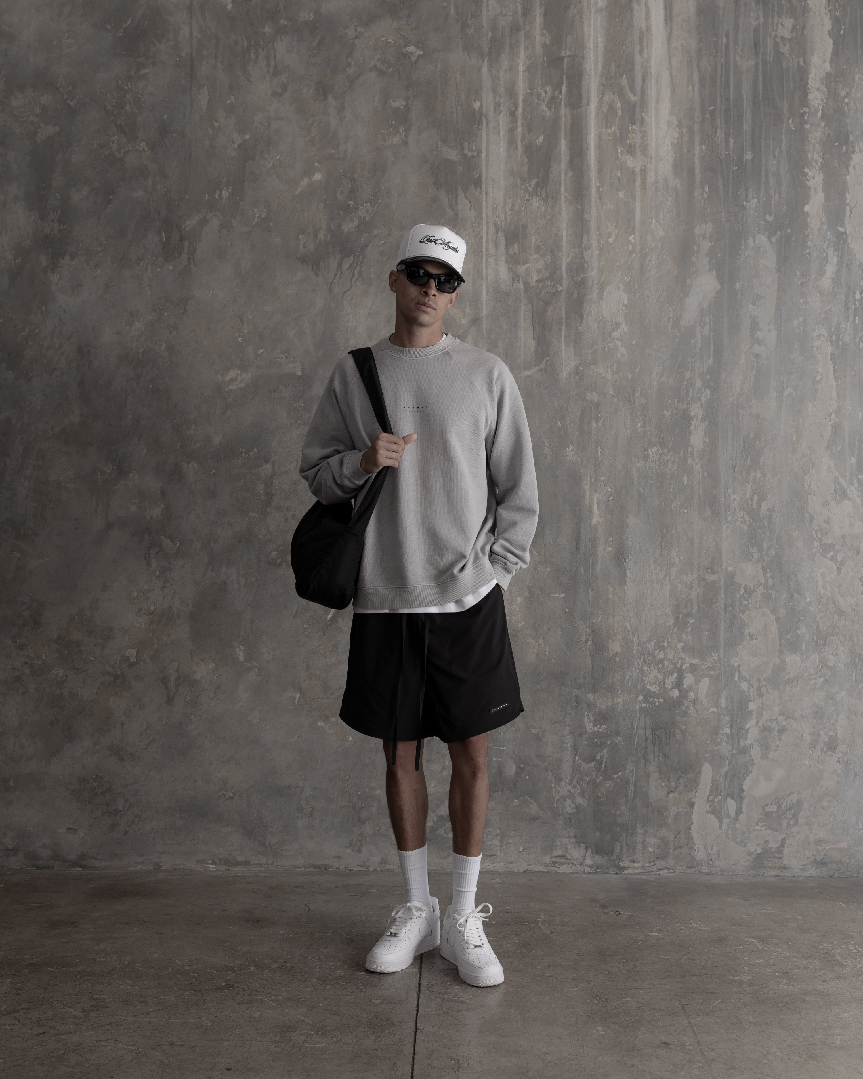 Stack Logo Raglan Crewneck - Vintage Washed