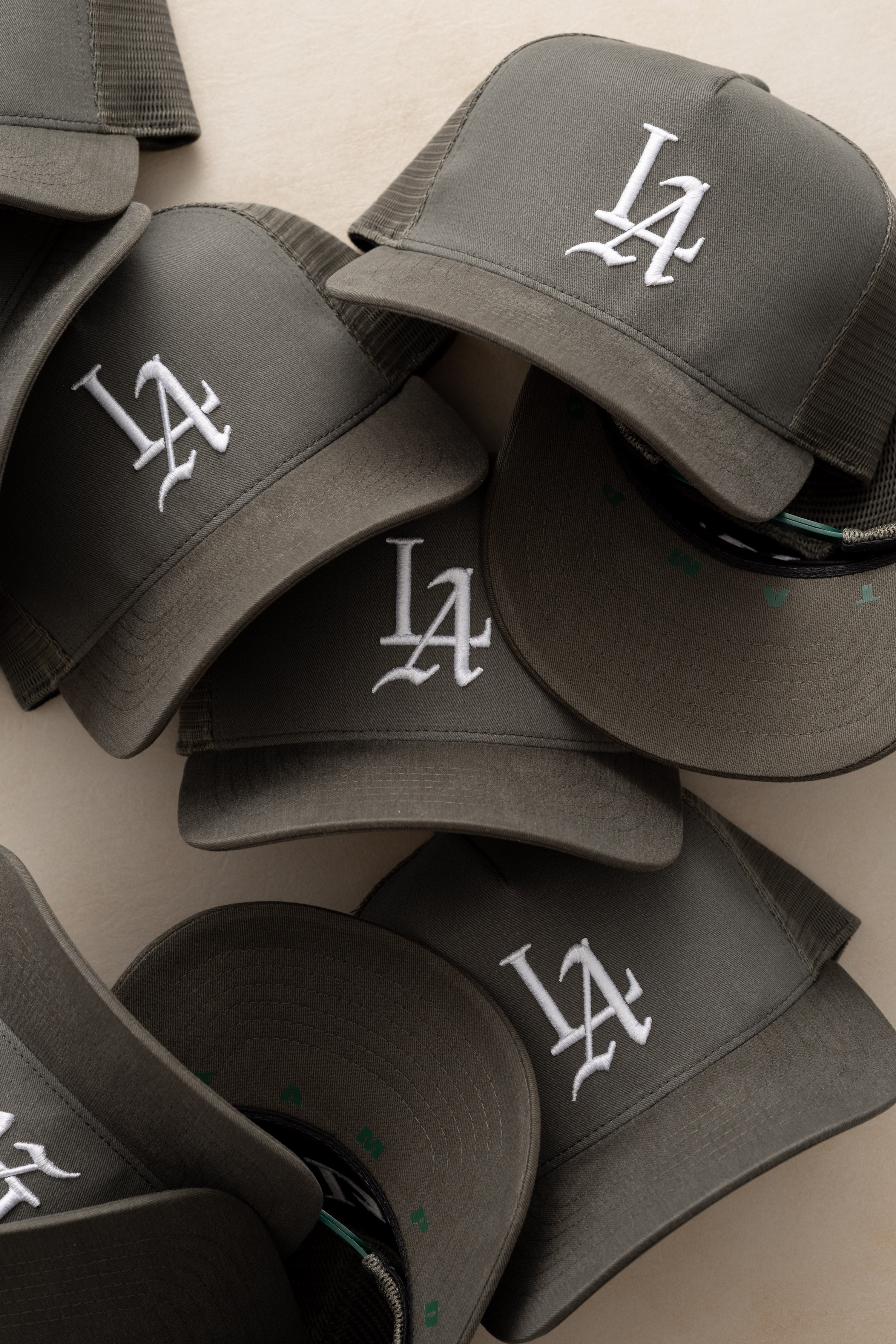 LA 001 Brushed Twill Trucker