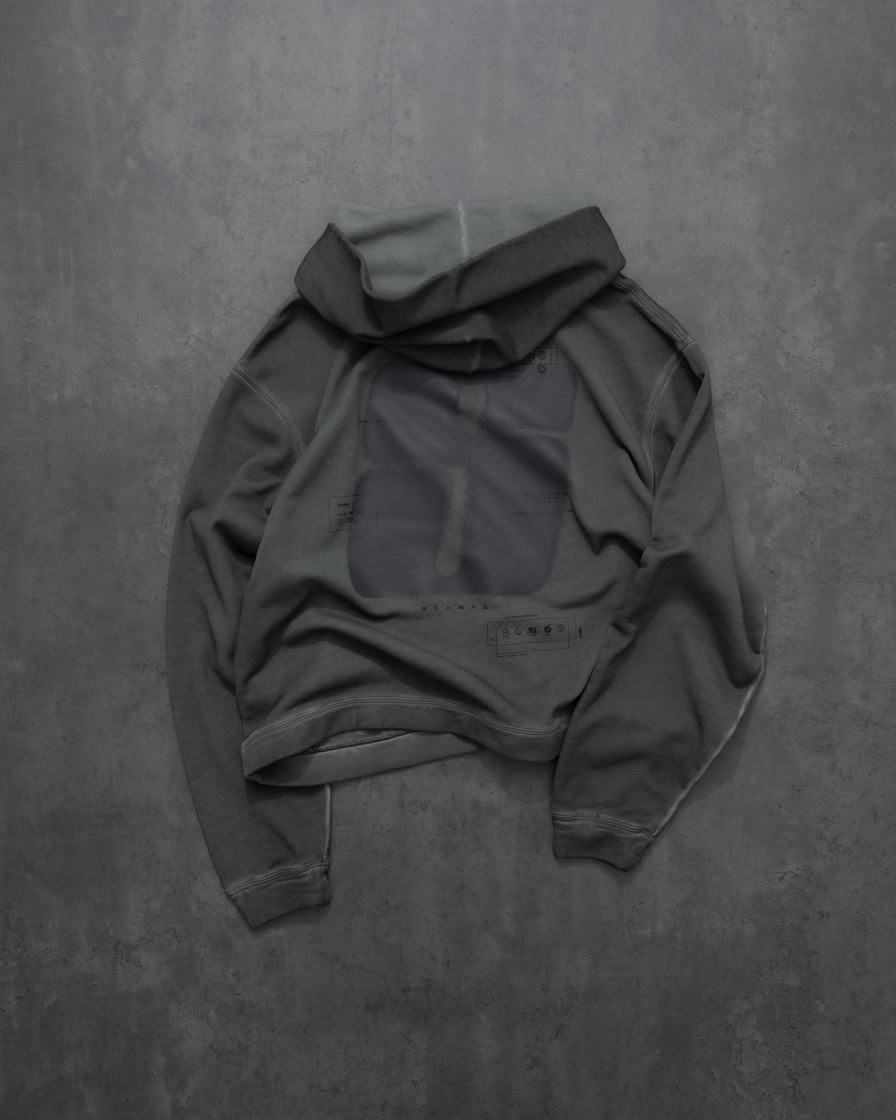 S24 Transit Oil Washed Cropped Hoodie