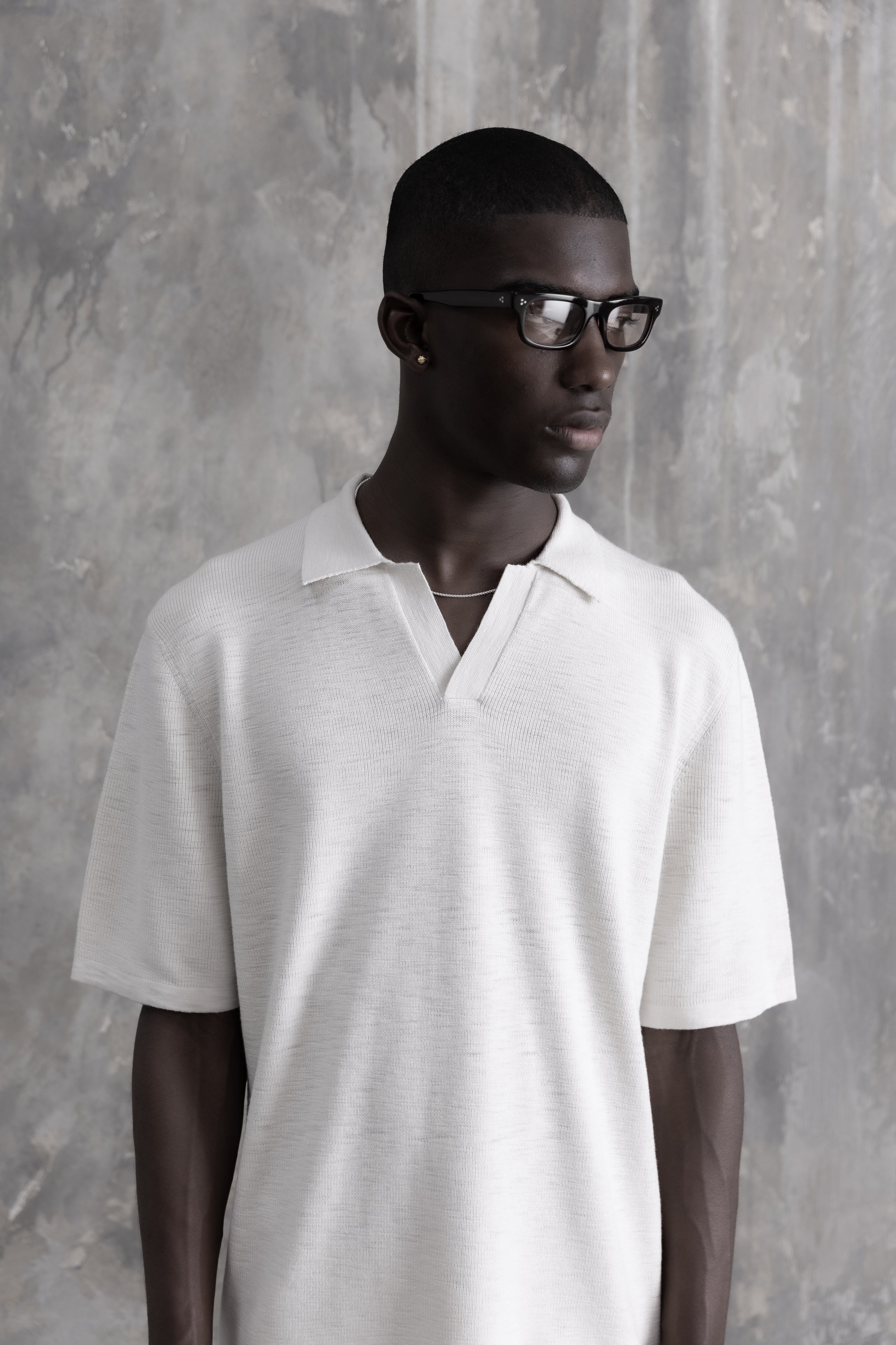 Ribbed Knit SS Polo