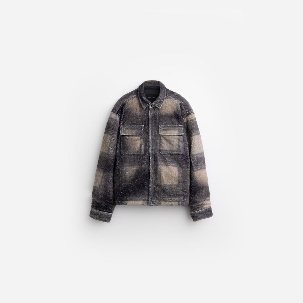 Camo Plaid Cropped Sherpa Buttondown