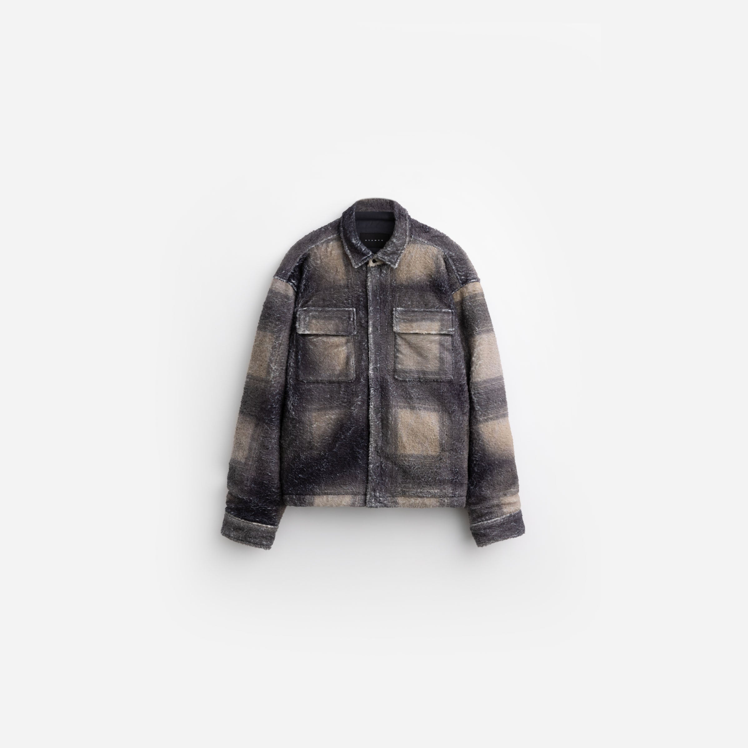 Camo Plaid Cropped Sherpa Buttondown