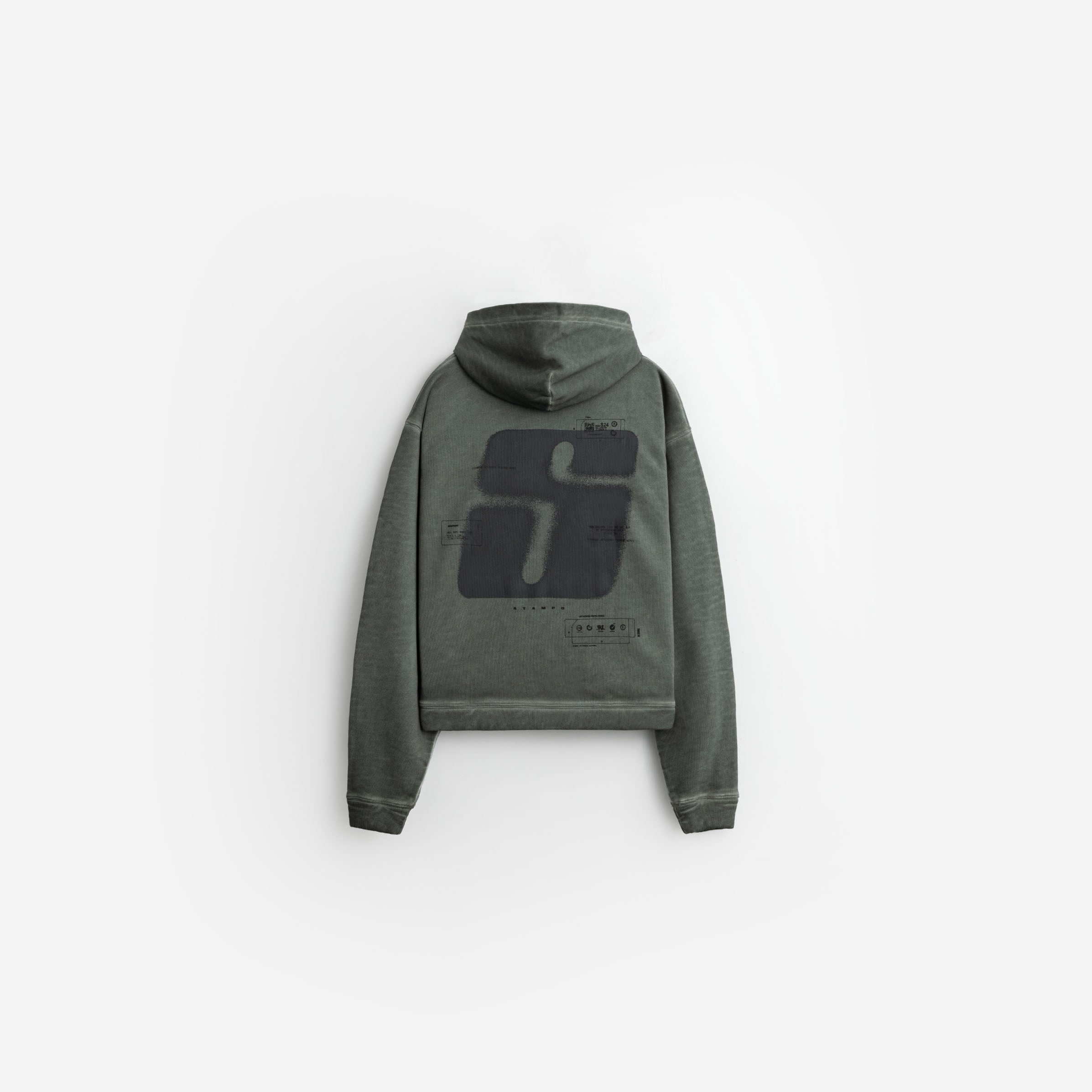 S24 Transit Oil Washed Cropped Hoodie