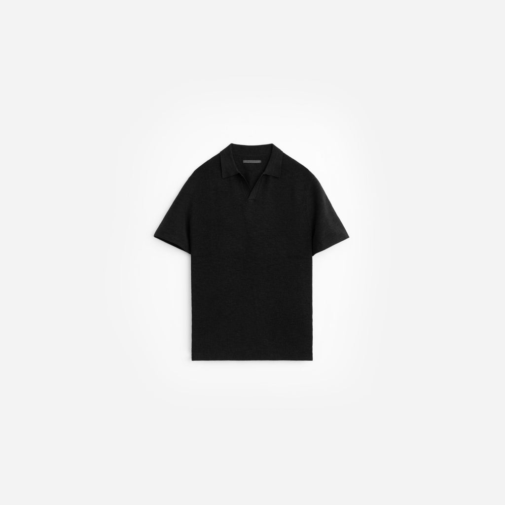 Ribbed Knit SS Polo