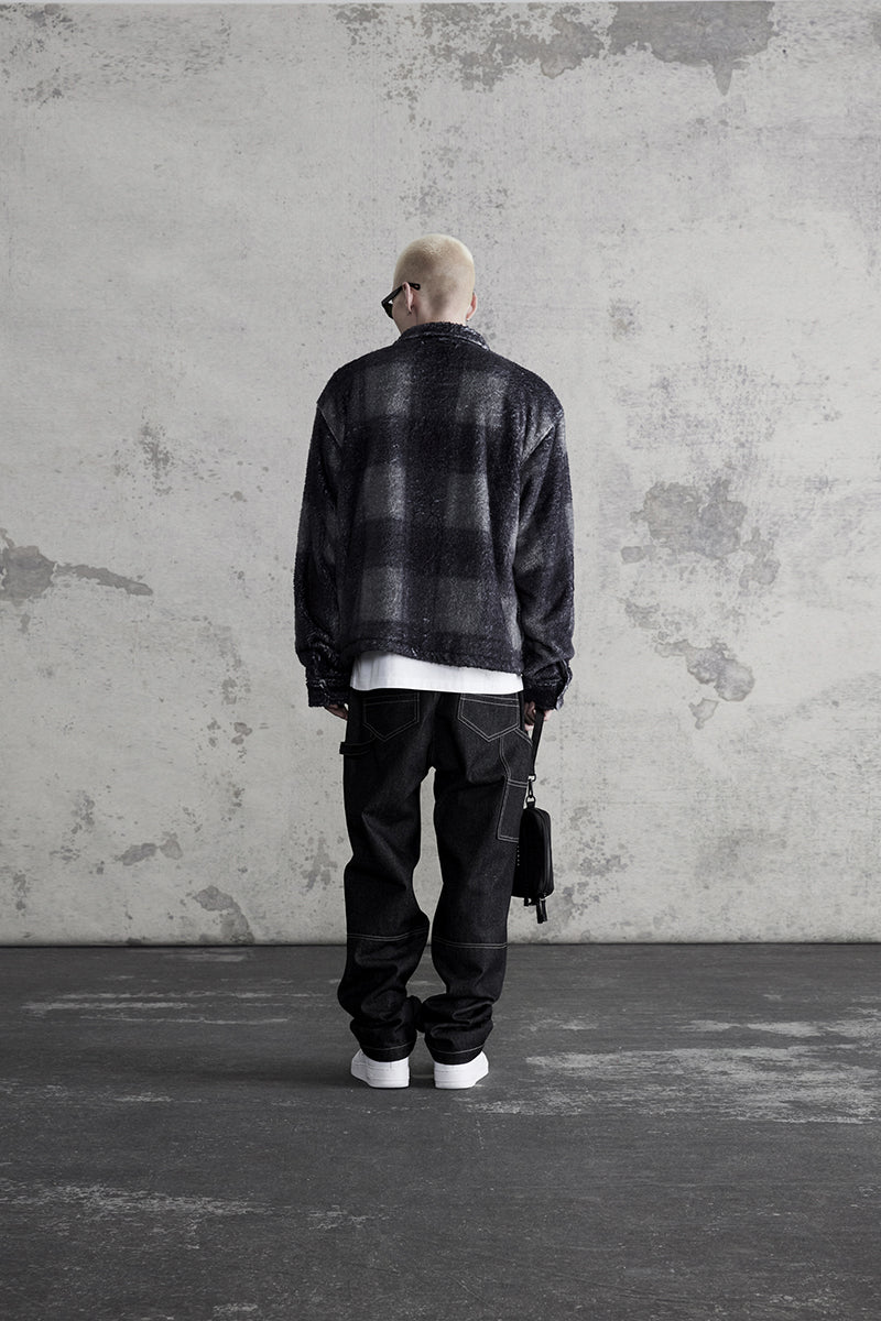 Plaid Cropped Sherpa Buttondown