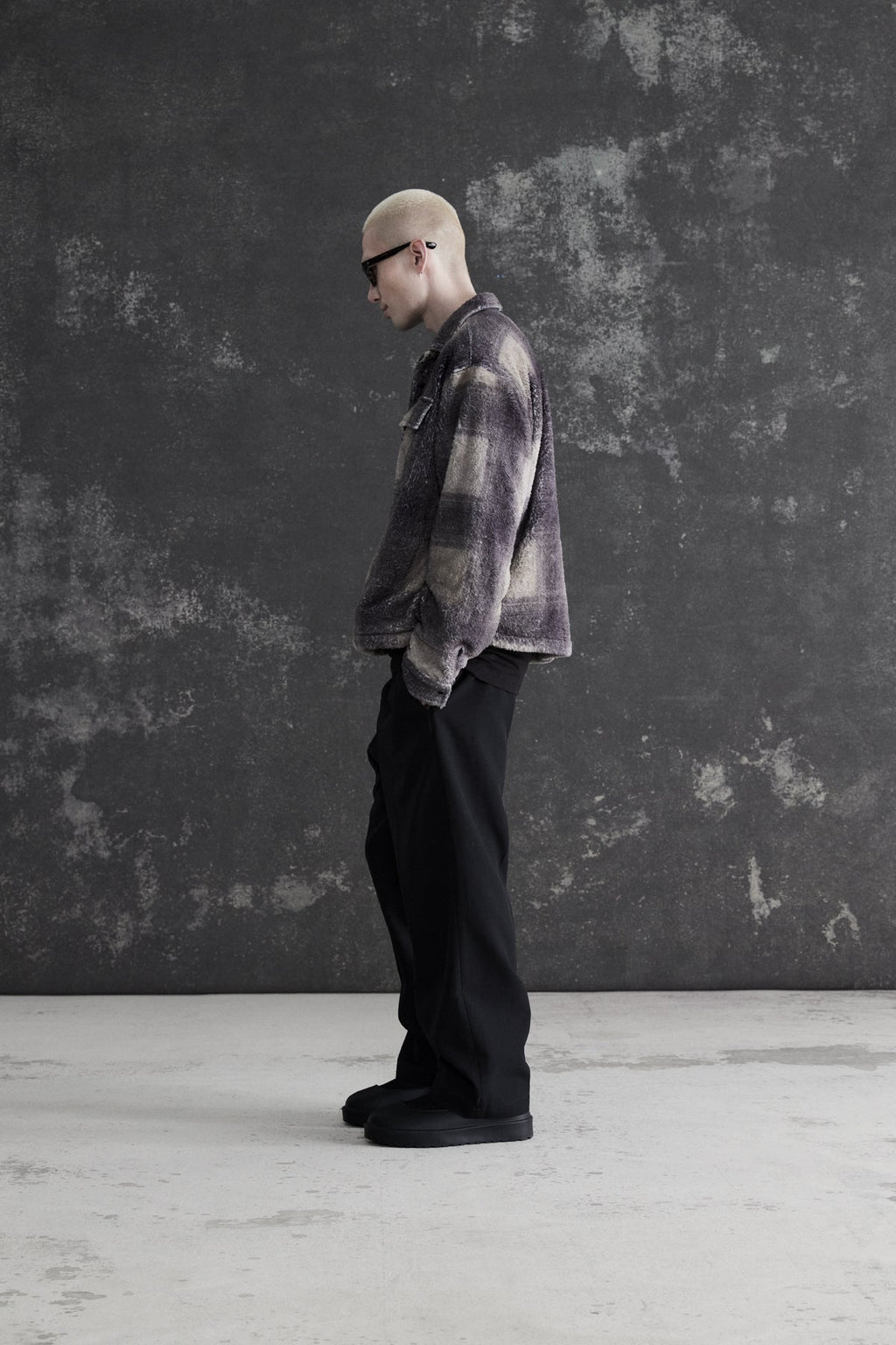 Camo Plaid Cropped Sherpa Buttondown